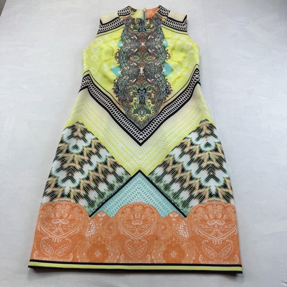 Melissa Paige Petite Women's PL Multicolor Paisley Scarf Print Sleeveless Dress